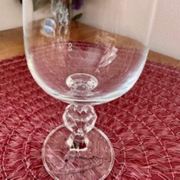 Vintage Clear Crystal Cordial Glasses Set of 5 Faceted Ball Stem Liqueur Glasses - Picture 6 of 8